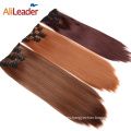 Extensiones de clip sedosas rectas de 16 colores con 16 clips